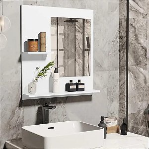 Espelheira Armario Para banheiro com Nicho Atlas - Branca