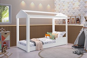 Cama Montessoriana Solteiro para Colchão de 88x188cm 100% Mdf - Crystal - Branco