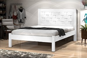 Cama Casal Laila 100% MDF -  Branco -  JA Móveis