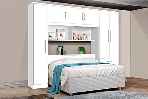 Guarda Roupa Casal com Cabeceira 6 Portas 3 Gavetas Top Cancun - Branco -  &A Móveis