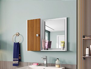 ESPELHEIRA E ARMARIO SUPERIOR GENOVA DESMONTADO BCO/NAT