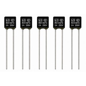 5x Fusível Térmico Para Ventilador 2a 250v - 140°C Graus