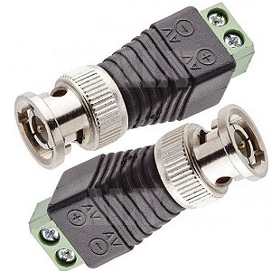 Conector Plug BNC Macho com Borne P4 para CFTV