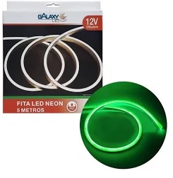 Fita Led Neon 12V rolo c/ 5mts IP65 cor: Verde GALAXY