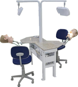 Módulo de Simulador Ergonômico, bancada para laboratório multidisciplinar de odontologia