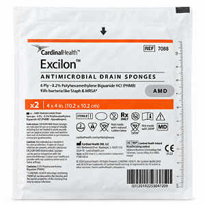 Curativo Excilon™ AMD Gaze Antimicrobiana 10,2cm X 10,2cm C/2 Unidades Cardinal Health
