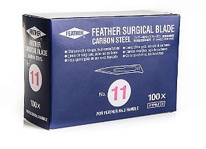 Lamina De Bisturi Feather Aço Carbono Nº21 C/100 Unidades