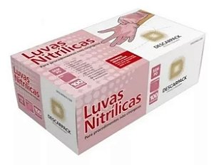 Luva Nitrílica Descarpack Rosa Tam: PP C/100 Unidades