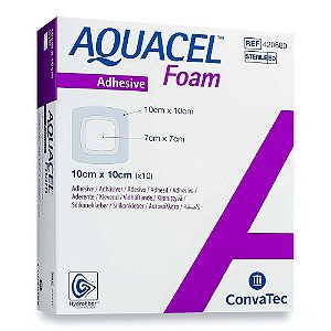 Curativo Aquacel AG Foam Adesivo 10cm X 10cm Unidade Convatec