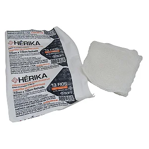 Compressa De Gaze 7,5cm X 7,5cm 13 Fios Estéril C/10 Unidades Herika