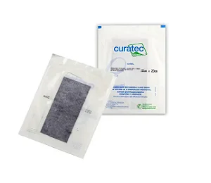 Curativo Carvão Ativado com Prata 10cm X 20cm Sachê Curatec