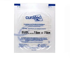 Curativo Compressa com Emulsão de Petrolatum 7,6x7,6cm Curatec