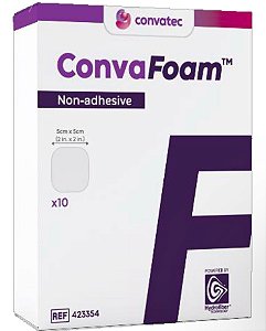 Curativo Convafoam Espuma 10cm X 10cm Não Adesivo Caixa c/10 Unidades Convatec