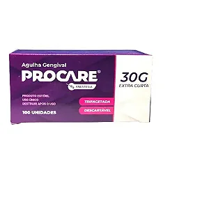 Agulha Gengival 30G Extra Curta Procare  C/100 Unidades