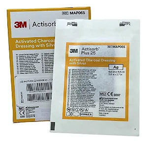 Curativo Actisorb Plus 25 Carvão Ativado 6,5 x 9,5cm Systagenix