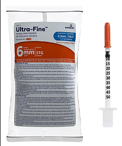 Seringa De Insulina  0,5cc 6mm U-Fine C/10 Unidades Embecta Ref 324917