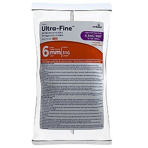 Seringa De Insulina  1,0cc 6mm U-Fine C/10 Unidades  Embecta Ref 324918
