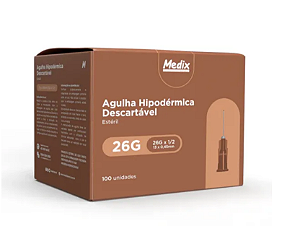 Agulha Hipodérmica Medix 13 X 4,5mm C/100 Unidades