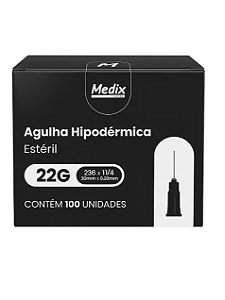 Agulha Hipodérmica Medix 25 X 0,7mm C/100 Unidades
