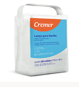 Lenços para Banho e Higienização 30cm x 35cm C/100 Cremer
