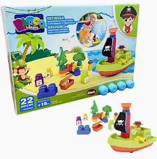 Blocos De Montar Ilha Do Pirata 22 Peças MK366