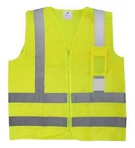 Colete Refletivo Com Bolso Amarelo Fluor - Amarelo Flúor - XGG