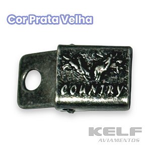 Fivela 16mm Country - Cor Prata Velha 1.000un