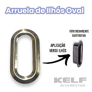 Arruela de Ilhós Oval 16mm - Cor Niquelado 1.000un