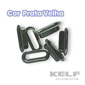 Ilhós Oval 16mm - Cor Prata Velha 1.000un P10C