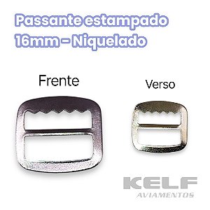 Passante estampado 16mm - Cor niquelado 1.000un