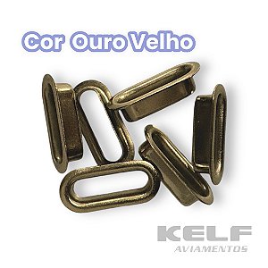 Ilhós Oval 17mm - Cor Ouro Velho 1.000un P10C