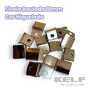Fivela Lisa 18mm Baulada  Tecido Médio - Cor niquelada 1.000un
