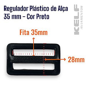 Regulador Plástico Alça 35mm P07A - Cor Preto 1000un