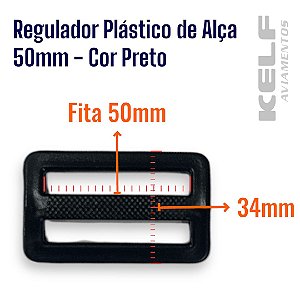 Regulador Plástico Alça 50mm P07A - Cor Preto 1000un