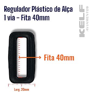 Regulador Plastico de alça 1 via para fita de 40mm - Cor Preto P07A 100un