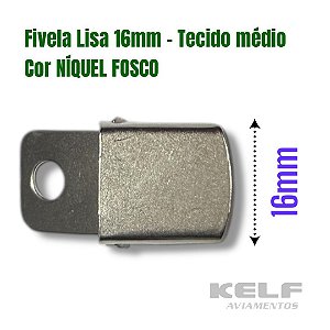 Fivela Lisa 16mm Tecido Médio - Cor Niquel Fosco 1.000un P11A