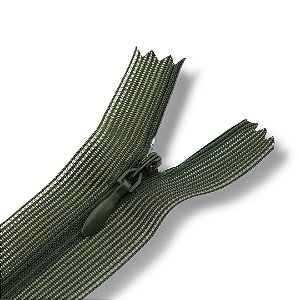 Ziper Invisível Fixo Tela n°3 12cm - Cor Verde Oliva 263 10un BV1B