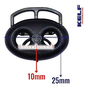 Ponteira Para Cordão Elástico Focinho de Porco - Cor Preto modelo grande 50un