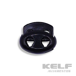 Ponteira Para Cordão Elástico Focinho de Porco - Cor Preto modelo pequeno 100un