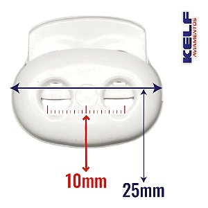 Ponteira Para Cordão Elástico Focinho de Porco - Cor Branco modelo grande 100un