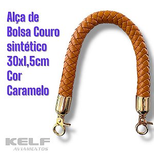 Alça de Bolsa em Couro Sintético 30x1.5cm Cor Caramelo 1un(un)