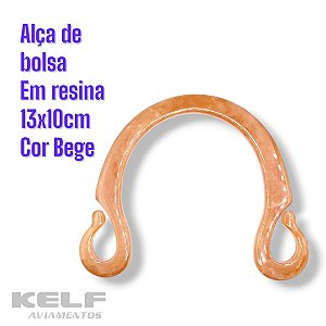 Alça de Bolsa em Resina 153636 - 13x10cm Cor Bege 2un(Par)
