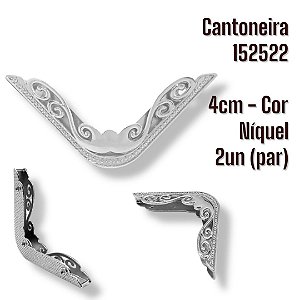 Cantoneira para Bolsa 152522 4cm - Cor Niquel 2un(par)