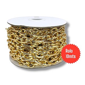 Corrente alumínio 153777 19.8X9.8mm 10mt Dourado