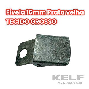 Fivela Lisa 16mm - Cor Prata Velha - Tecido Grosso - 1.000un P11C