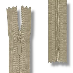 Ziper Invisível Fixo Tela n°3 50cm - Cor Creme Escuro 069/297 10un PD1A