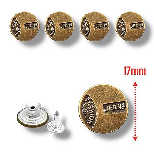 Botão Flex 17mm 151550 1.000un - Cor Ouro Velho