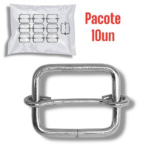 Fivela Reguladora Alça de Bolsa 25x19mm - Cor Niquelado 10un