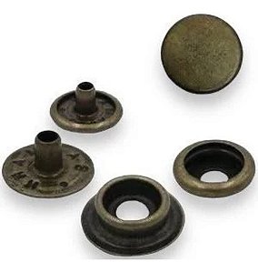Botão De Pressão Ferro 1002/100 Cor Ouro Velho -Cx 200