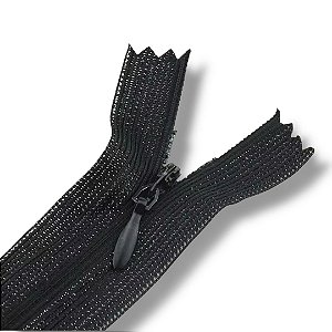 Zíper Invisível 3 fixo 50cm 10un - Cor Preto